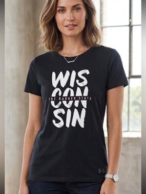 Under Armour Black Wisconsin T - Shirt